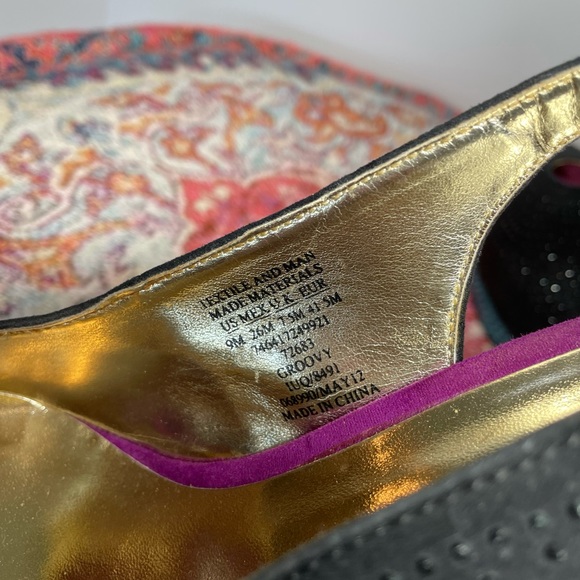 Groovy Platform Tri-Color Pumps with Rhinestones - Picture 5 of 6